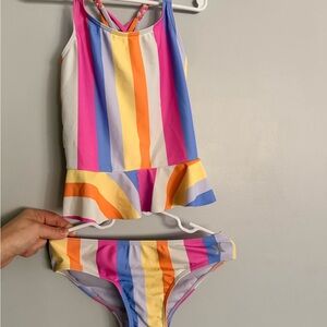 Hurley Kids Swim Bikini - Pink, Blue, Yellow Stripes